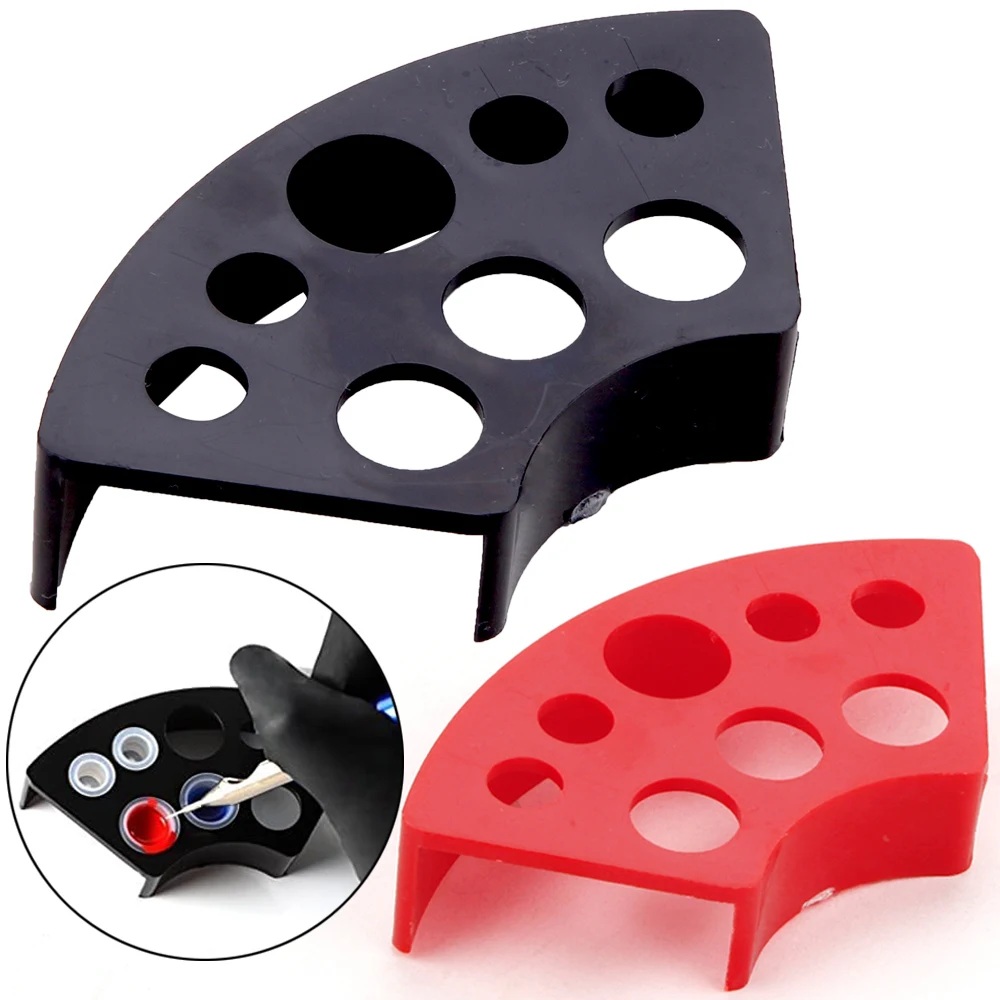 8 Holes Plastic Fan Shaped Tattoo Ink Cup Holder Stand Pigment Cups