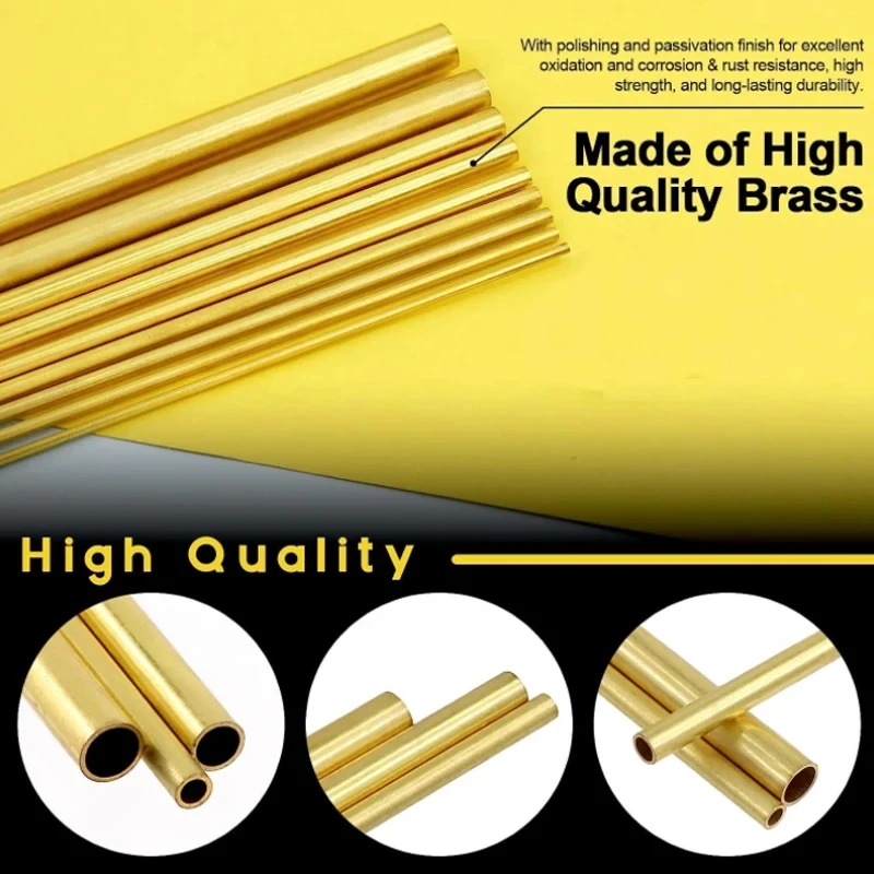 Versatile Brass Tubes for DIY Projects - Multiple Diameters & Lengths Available