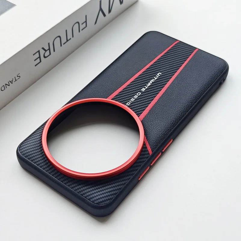 Carbon Fiber Leather Phone Case with Enhanced Camera Protection