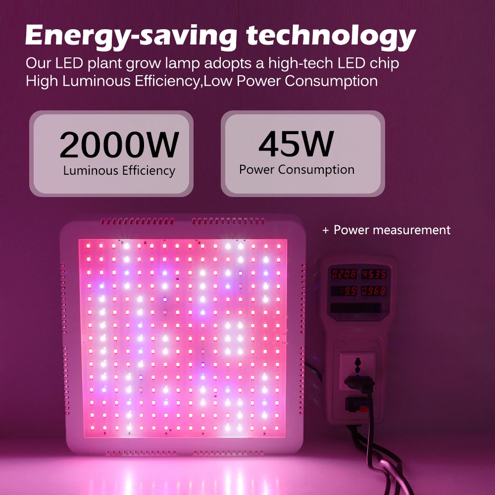 2000W LED 성장 빛 전체 스펙트럼 UV 및 IR 칩 식물에 대 한 Phytolamp 온실 수경법 성장 램프 실내 식물 꽃 씨앗