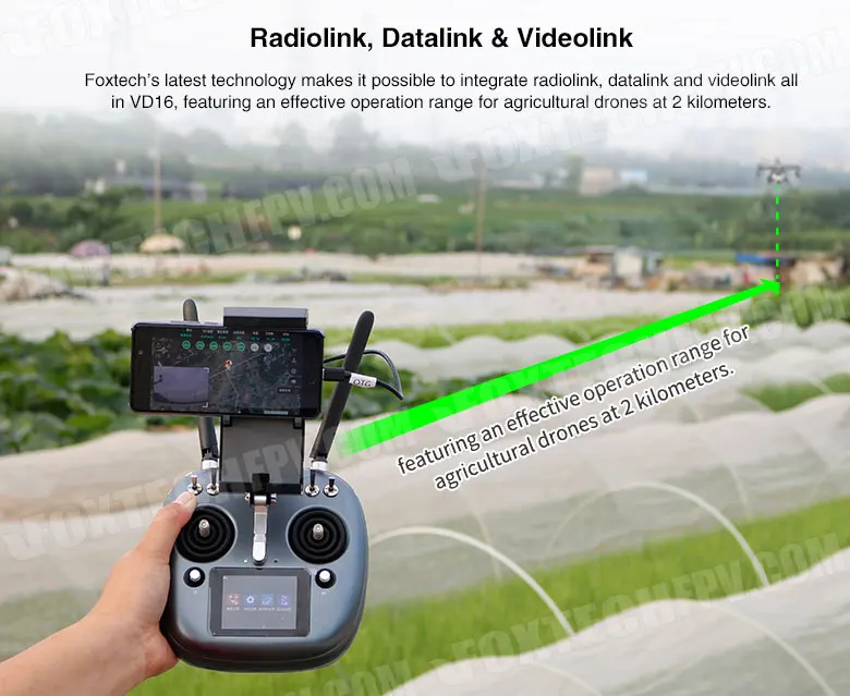 VD16 장거리 16 채널 모델 2.4G 송신기 리모컨, RC 헬리콥터 드론 UAV 비행기용