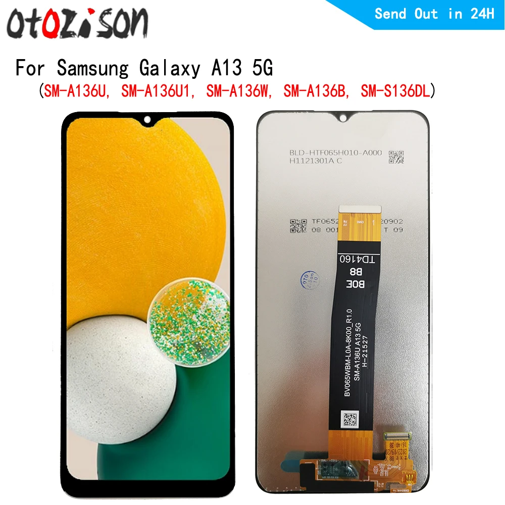 

6.5" Screen For Samsung Galaxy A13 5G SM-A136U, SM-A136U1 SM-A136B LCD Display Screen Touch Panel Digitizer With Frame Assembly