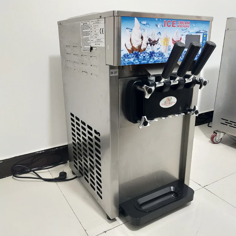 Soft Serve Ice Cream Machine Commercial Electric Ice Cream Makers Desktop Sundae Ice Cream Machine 220V 110V 3