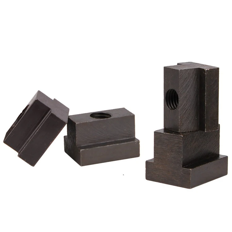 2pcs M6 M8 M10 M12 M16 M18 Oxided 45# Steel Grade 8.8 Finish T-Slot HRC:23-32 T-nut T-block T-groove Pressing Plate Nut