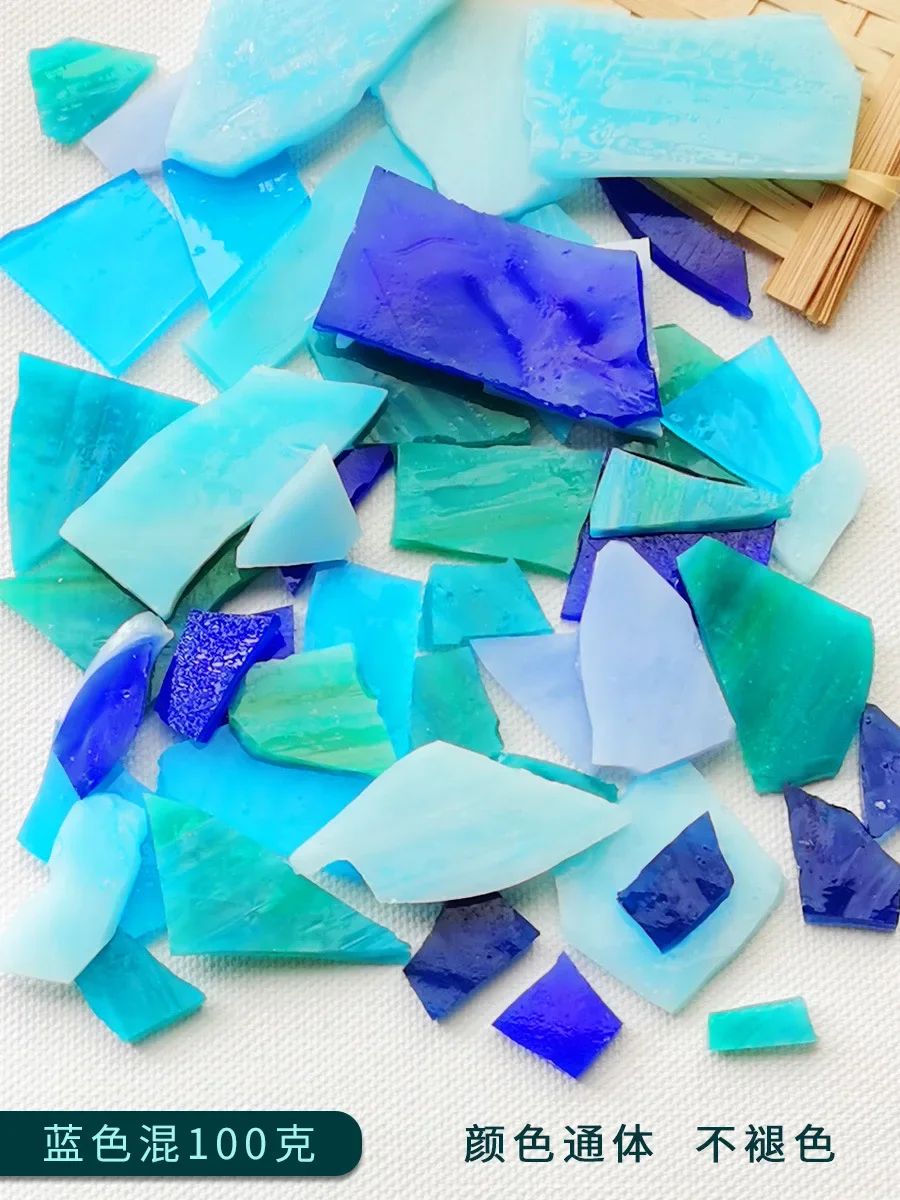Description Picture 5 of item100g Irregular Shape Mica Mosaic Tiles DIY Craft Colored Fragments Glass Tile Mosaic Making Materials Home Wall Decoration