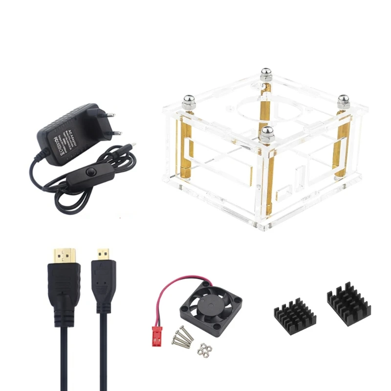 

Новинка 2023 года, чехол-коробка для OrangePi 3, акриловый прозрачный чехол, охлаждающий вентилятор для материнской платы