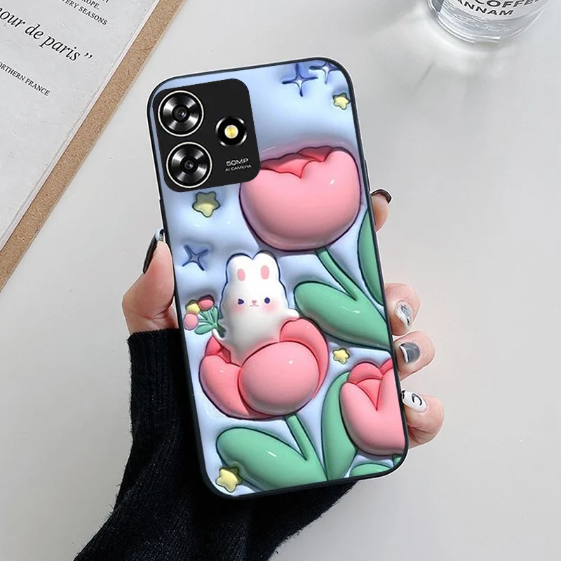 Floral Painted Silicone Case – Stylish TPU Cover