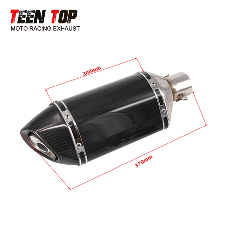 Real Carbon Fiber Exhaust with DB Killer 370mm Universal Motorcycle Exhust System For KTM Duke390 Duke 690 Duke 790 890DV Elbow - Image 2