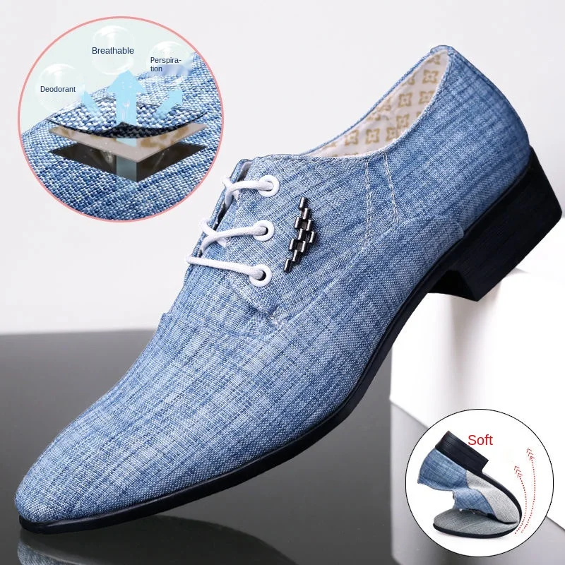 Luxurious Derby Shoes Mens Designer Dress Shoes Wedding Canvas Casual Flats  Male Formal Footwear Mixcolor Loafers Chaussures Hommes Blue New From  Casey45947, $65.27