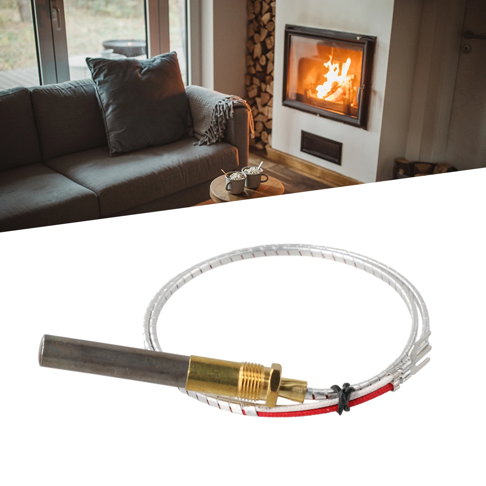 

1PCS Thermopile 24in Metal Temperature Sensor Gas Fireplace Heater Home Supplies Parts Fireplace Accessories
