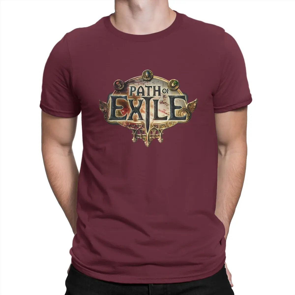 thumbnail image 1 of Camiseta de algodón con el logotipo de Path of Exile para hombre, manga corta, cuello redondo, regalo de cumpleaños, 1 of 7