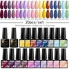 MTSSII 20pcs/set Nail Polish Gel With Base Top Coat Spring Summer Purple Color Party Wedding Decor Soak Off Nail Art Gel Varnish 1