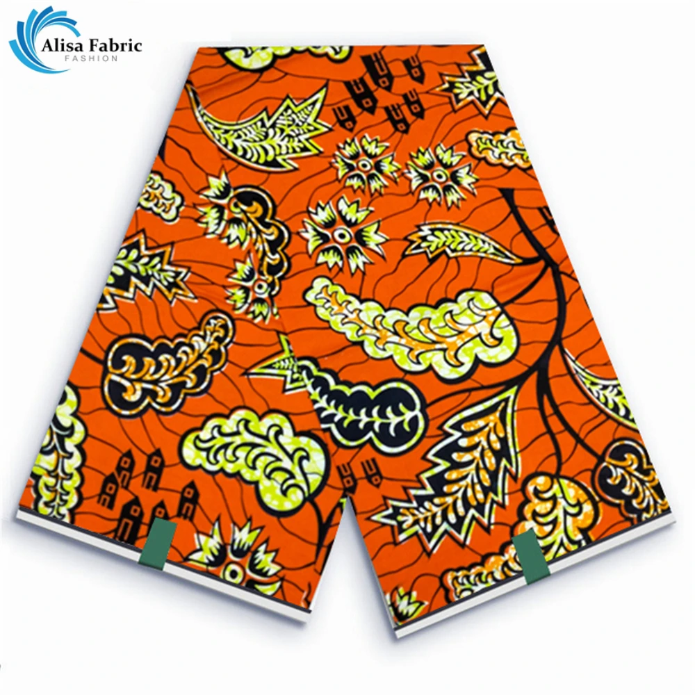 Super Fabric Original Ankara Wax Fabric African Wax Block Print Batik Dutch 6yards For Wedding Party VL-86