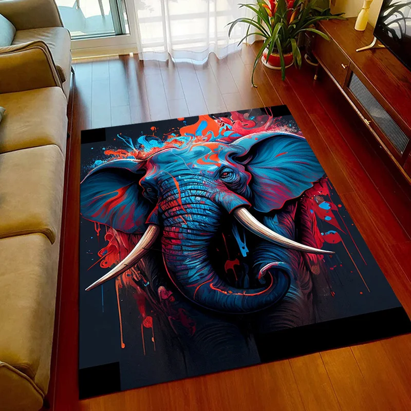 3d Gedrukt Afrika Olifant Gezicht Close-Up Dieren Tapijten Voor Slaapkamer Home Decor Speelmatten Woonkamer Tapijten Antislip Vloermatten