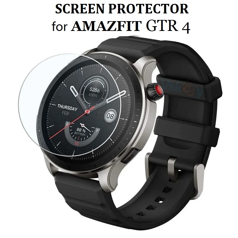 

3PCS Smart Watch Screen Protector for Amazfit GTR4 Round Tempered Glass Anti-Scratch Protective Film for Amazfit GTR 4