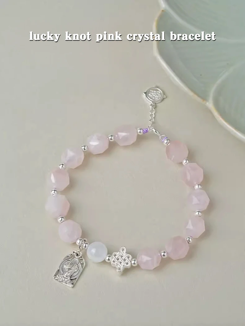 

Potala Palace Pink crystal bracelet rabbit zodiac year nice gift luck in love
