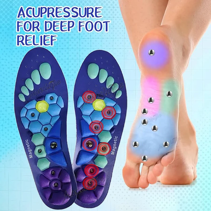 EVA Orthopedic Acupoint Massage Insoles with Magnetic Technology Arch Support Gel Shoe Insert Improved Blood Circulation Unisex