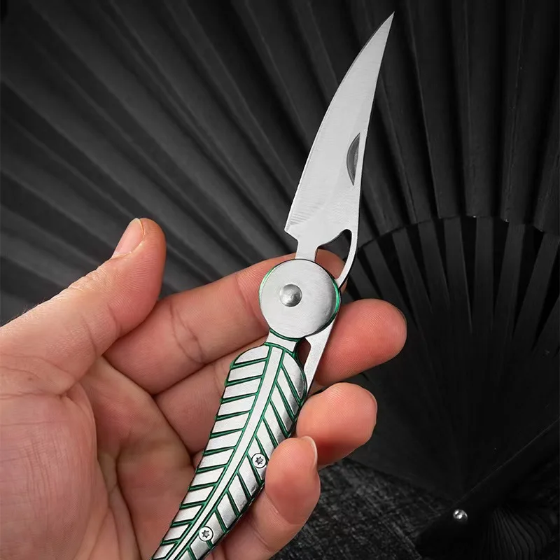 Outdoor Folding Knife Creative Leaf EDC Mini Sharp Portable Stainless Steel