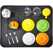 

Silicone Dish Drying Mat for Multiple Usage, Sturdy Silicone Heat Resistant Trivet, Dishwasher Safe,Dish Draining Mat, Sink Mat