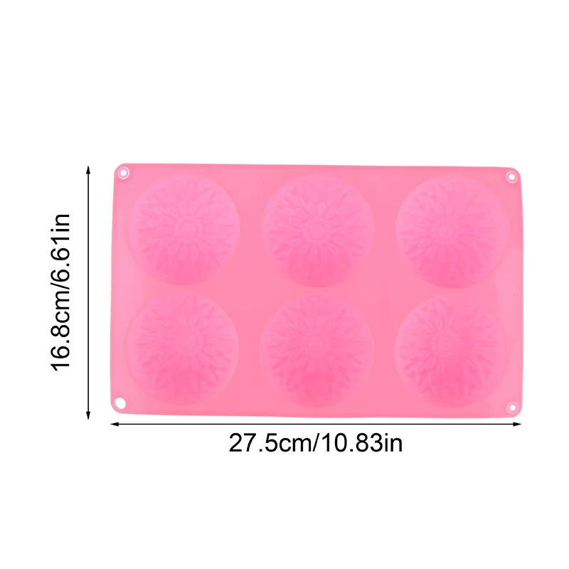 3D Chrysanthemums Silicone Mold DIY Flowers Soap Candle Molds Sunflower Cake Decoration Tools 6 Grids Resin Mold
