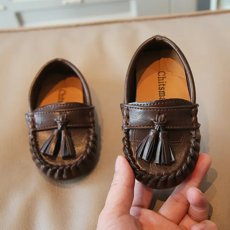 Mocassins Souples à Enfiler Pour Fille – Chaussures Bateau Plates En PU – Confort Loisirs – Taille Selon Pied