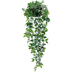 Lush Artificial Ivy with Pots for Festive and Home Decor (Army green)