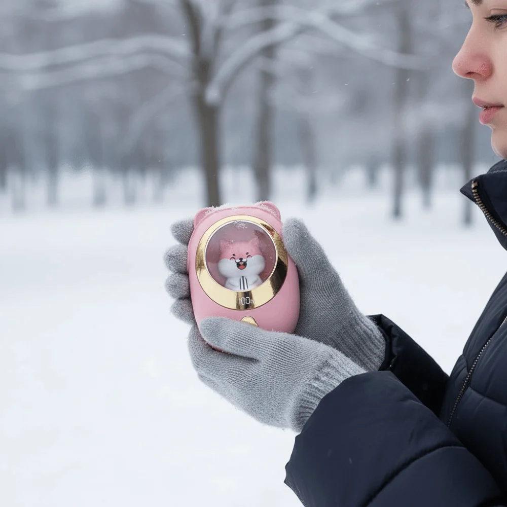 Creative Adjustable Temperature Hand Warmer Rechargeable Cartoon USB Charging Warmer Plastic Mini Electric Warmer Winter