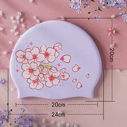 Floral Waterproof Silicone Swimming Cap (B)