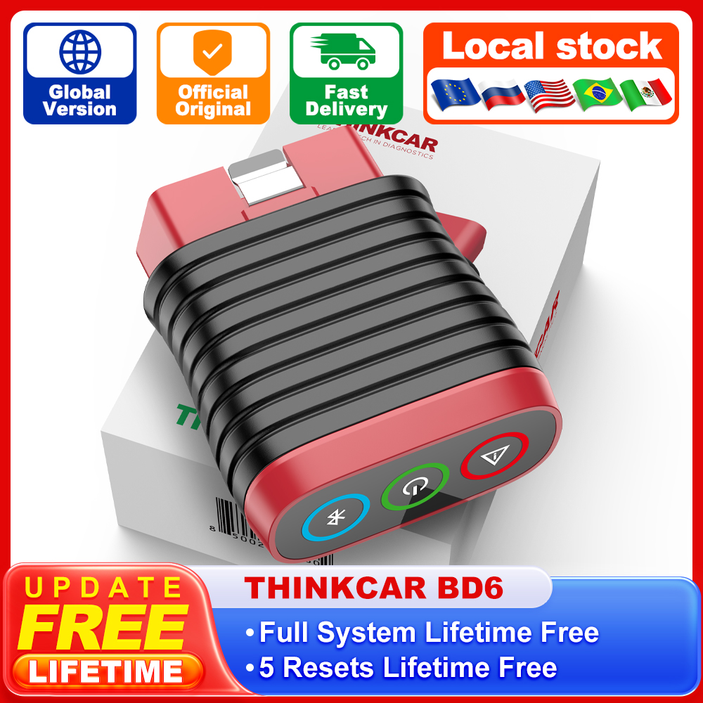 THINKCAR BD6 Bluetooth Auto OBD2 Scanner Full System 5 RESET ETS OIL Lifetime Free Update Car Diagnostic Tool Use THINKDIAG APP