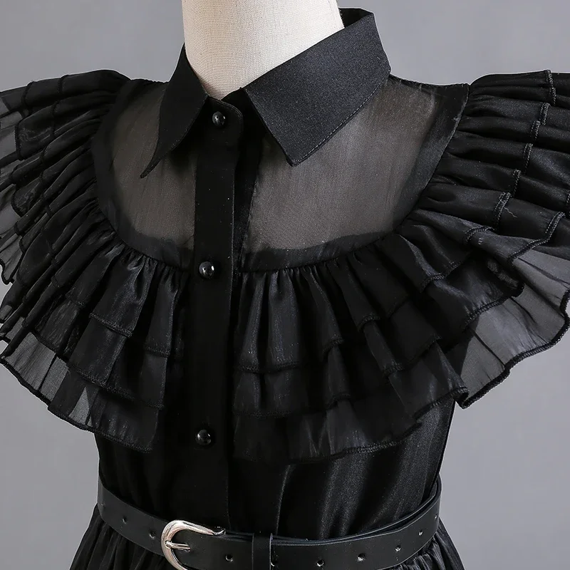 Wednesday Addams Cosplay Costume for Kids 4
