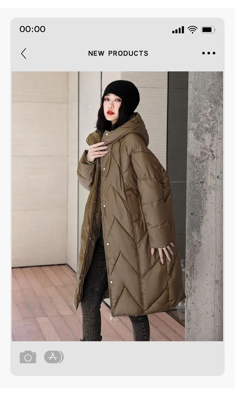 Oversized Thicken Down cotton Jacket for women Winter New Retro Chinese style Hooded Coat Female Cotton Warm Parker Overcoat