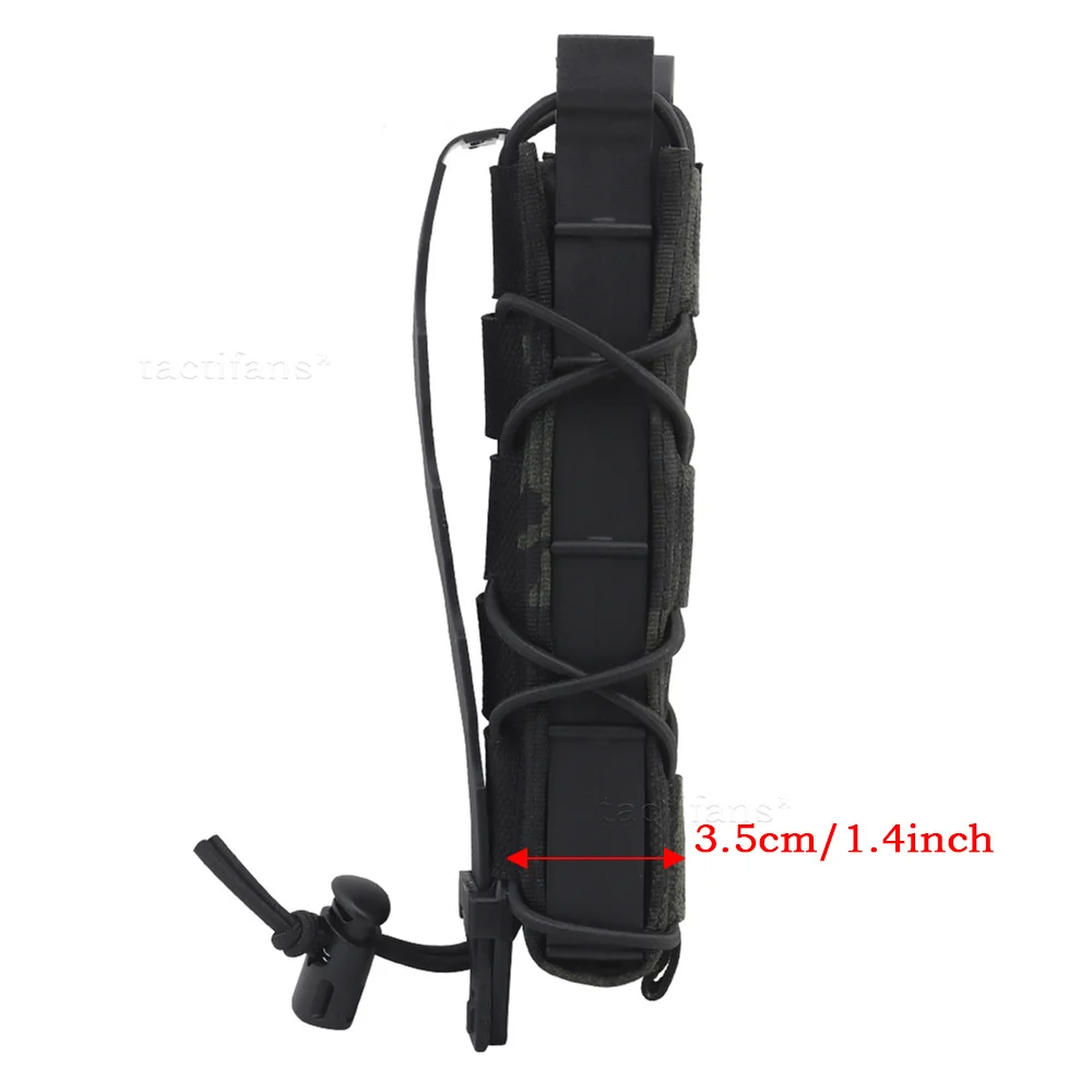 Tactical 9mm Extended Pistol Magazine Pouch Submachine Gun Long Single Mag MOLLE Malice Clip  MP5 MP7 UMP45 Airsoft Accessories