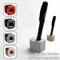 Aluminum Alloy Pen Holder With Non-Slip Pad Creative Office Desktop Ornament Pen Hole Pencil Slot Student Pencil Storage Stand 2