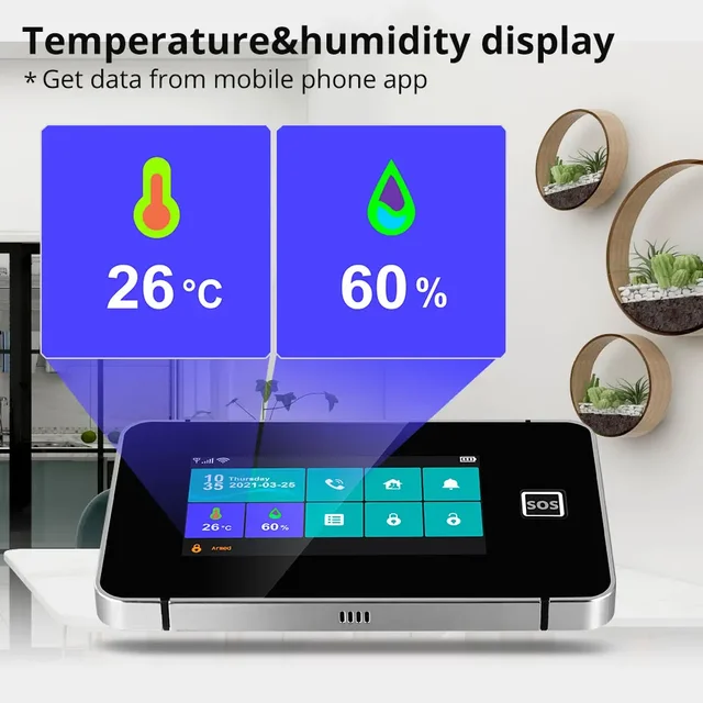 KERUI G64B 4G WIFI Alarm System 4.3-inch Touch Screen Panel Security Alarm with Temperature Humidity Display Tuya Smart for Home 4
