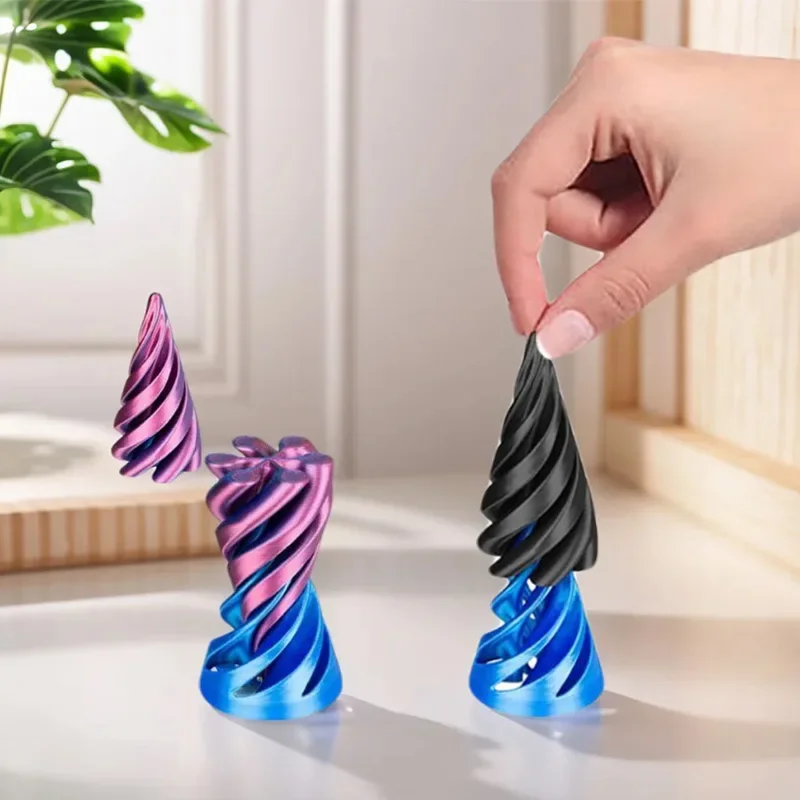3d Cone Shaped Spiral Rotating Game Screw Stress Reducing Passthrough Sculpture Vortex Thread Illusion Ornaments Home Decoration ornament crafts resin ornaments miniature ornament resin crafts resin wedding buttons mini stress relief toy