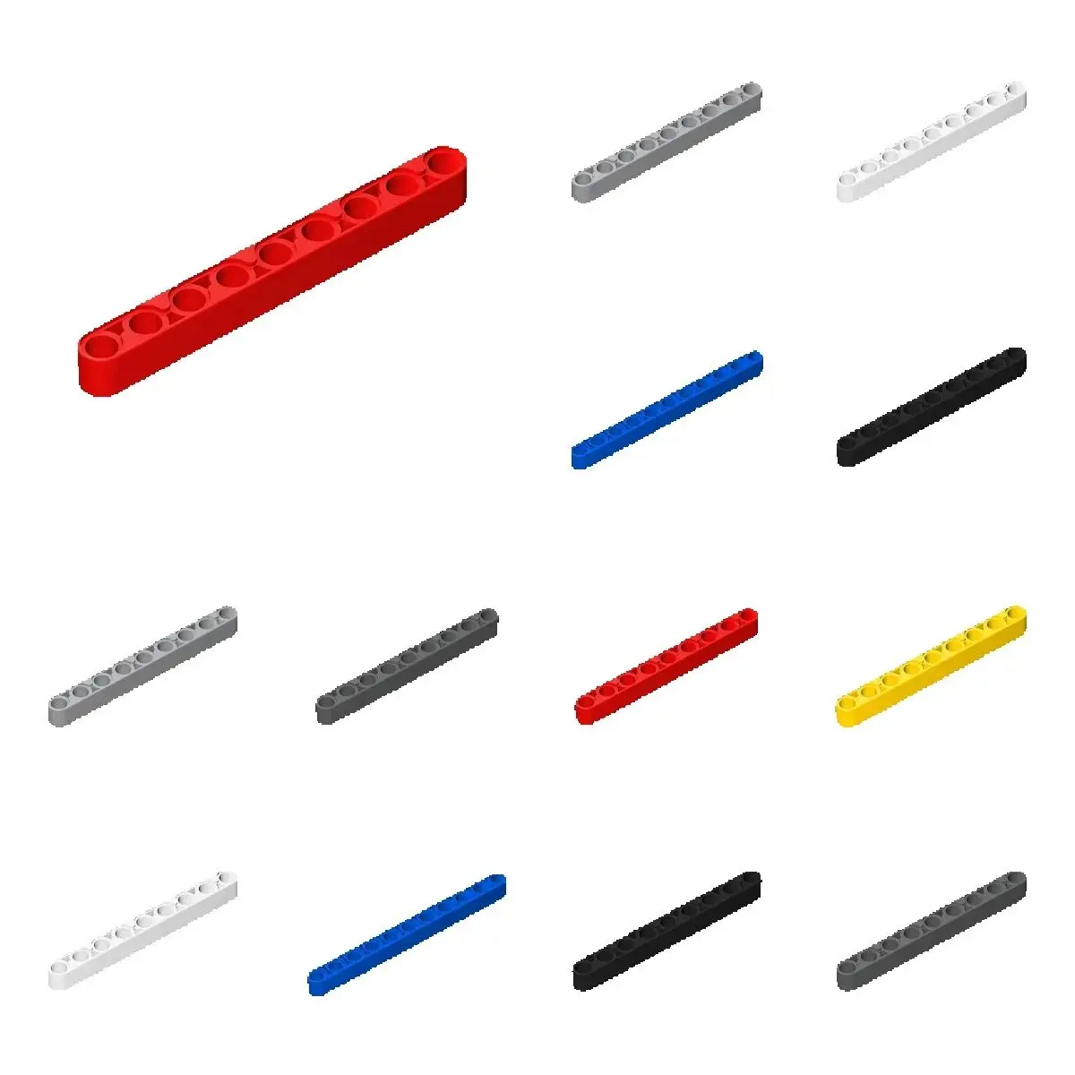 10 Stück Puzzle-Teile 40490 Liftarm Dick 1x9 Bausteine-Set High-Tech-Board Bausteine Spielzeug Geburtstagsgeschenk für Kinder Dropshipping