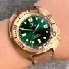 Real Bronze Turtle Dive Mechanical Watch NH35 Movement Sunburst Green Dial Waterproof Wristwatch Reloj Hombre Green Lume 1