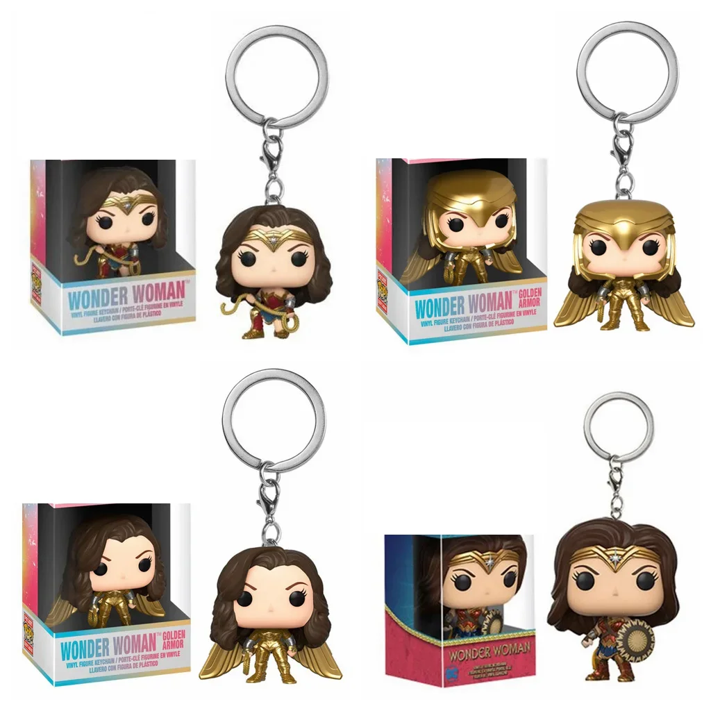 Funko Pop Dc Heroes Woder Donna 1984 Pocket Pop Portachiavi Ww84 Justice League Portachiavi Wonder Woman Golden Armor Gift For Kids