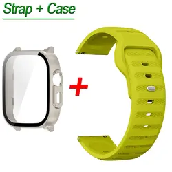 Cinturino in silicone e guscio in vetro temperato con bracciale morbido per smartwatch - Accessori protettivi eleganti