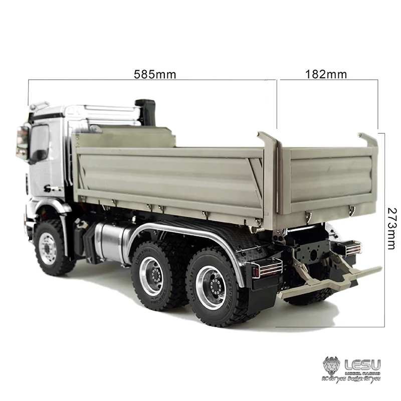 Lesu 1/14 3Axles 3-Way RC Dumper Truck 6X6 Metal Hydraulic tipper Light Sound Group For DIY Tamiyaya Model Toy THZH1217 3