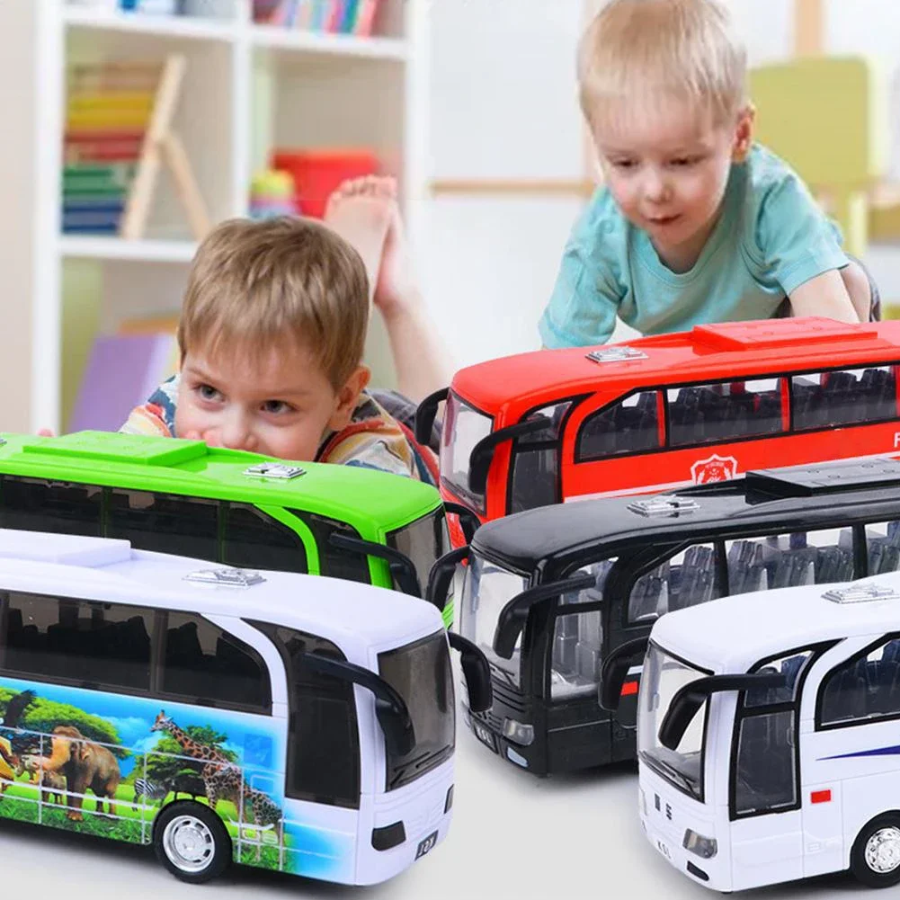 School Bus Toys Cars Plastics Little Cars City Bus With Sound And Light Up Friction Powered Cars Play Toys Gift For Kids