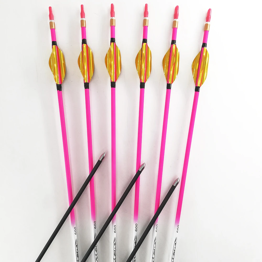 Archery Carbon Arrows Spine 500 600 700 800 900 1000 30Inch Shaft Spin Vanes Pin Nock Compound Bow Recurve Hunting