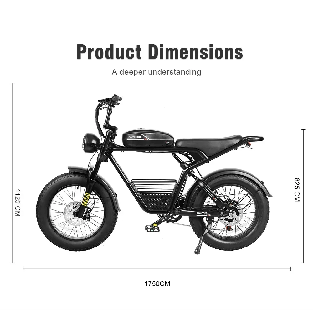 Ebike M20 1000W 48V16AH Mountain Moped Ebike 20"*4.0 Fat Tire Mens Road EBike For Adult E Bike