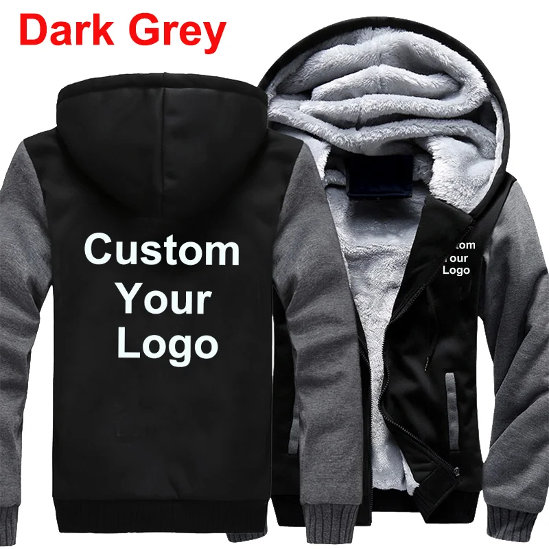 Men Fashion Hoodies Custom Your Logo Jackets Men Winter Zipper Hoodies Outdoor Casual Thicken Warm Jacket Coats 2