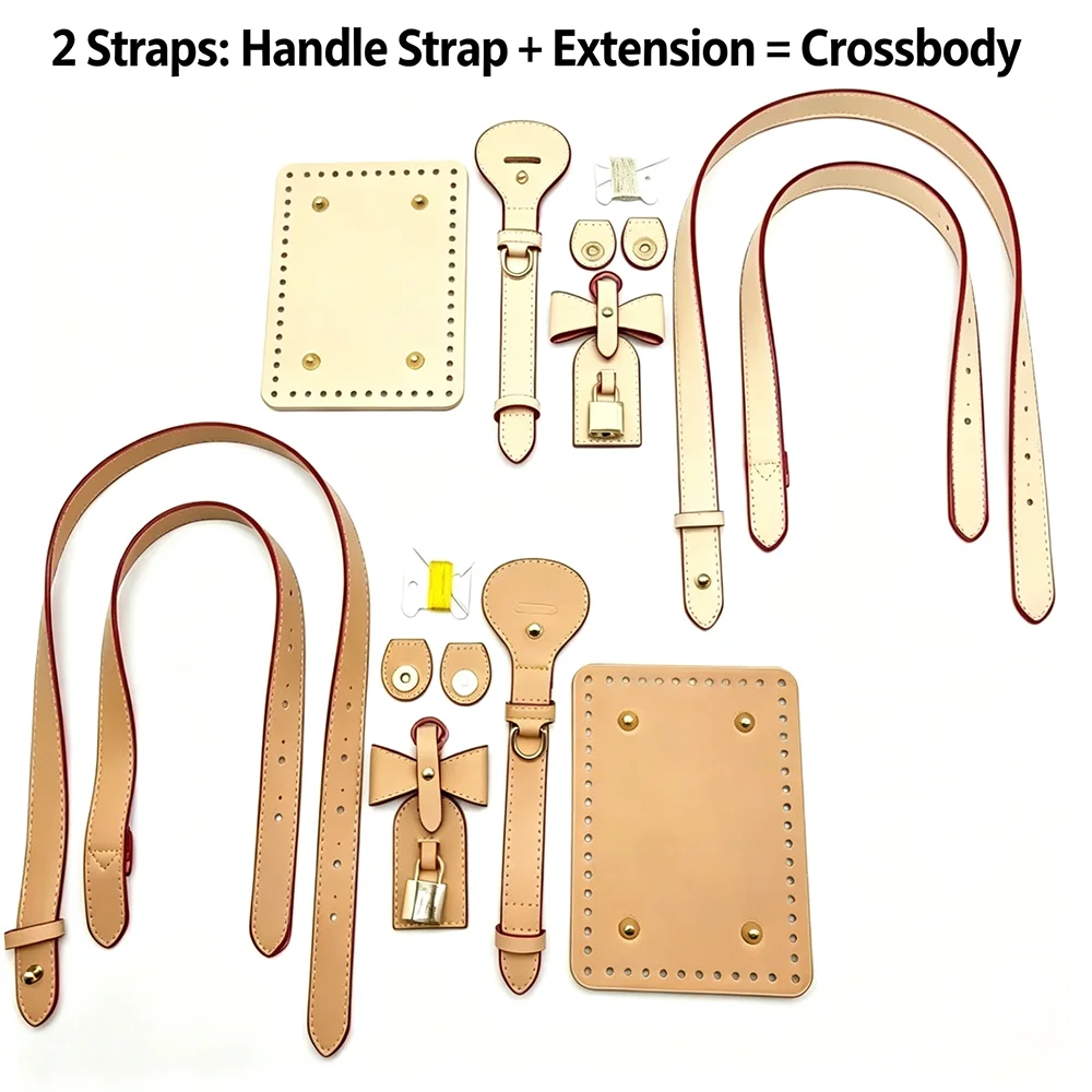 DIY Crochet Bag Making Kit Bag Base Bottom with Handle Extension Shoulder Straps Hardware Accessories for Knitting Tote Handbag