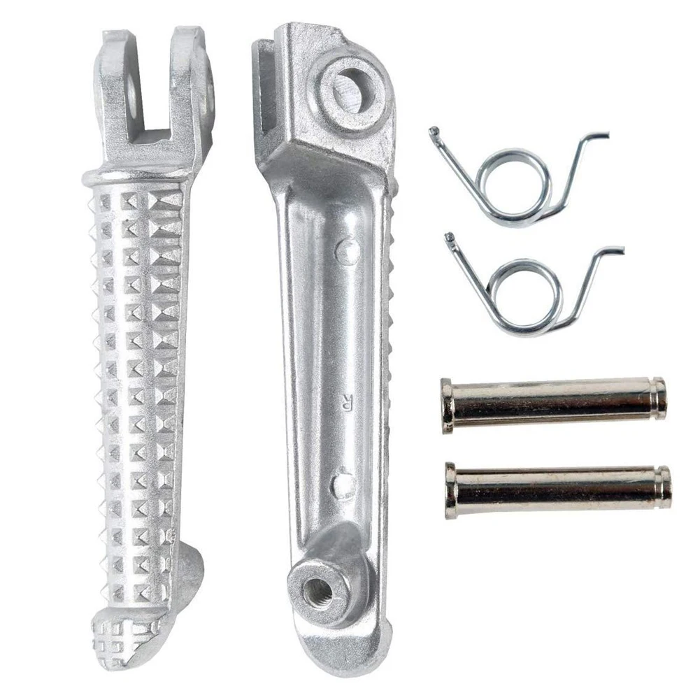 1 Pair Sliver Front Footrests Bracket Set Foot Pegs Fit For Yamaha YZF R1 98-14