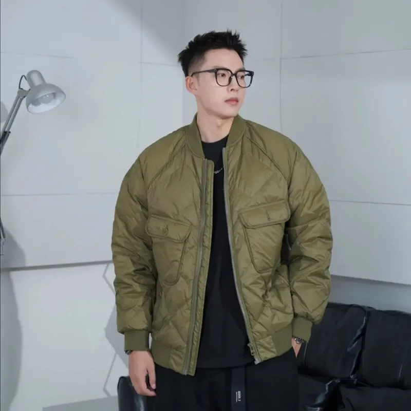 

Lightweight Cotton-padded Jacket Men's Three-dimensional Pocket Baseball Collar Coat Winter Outdoor Trekking Fitness Sports Tops