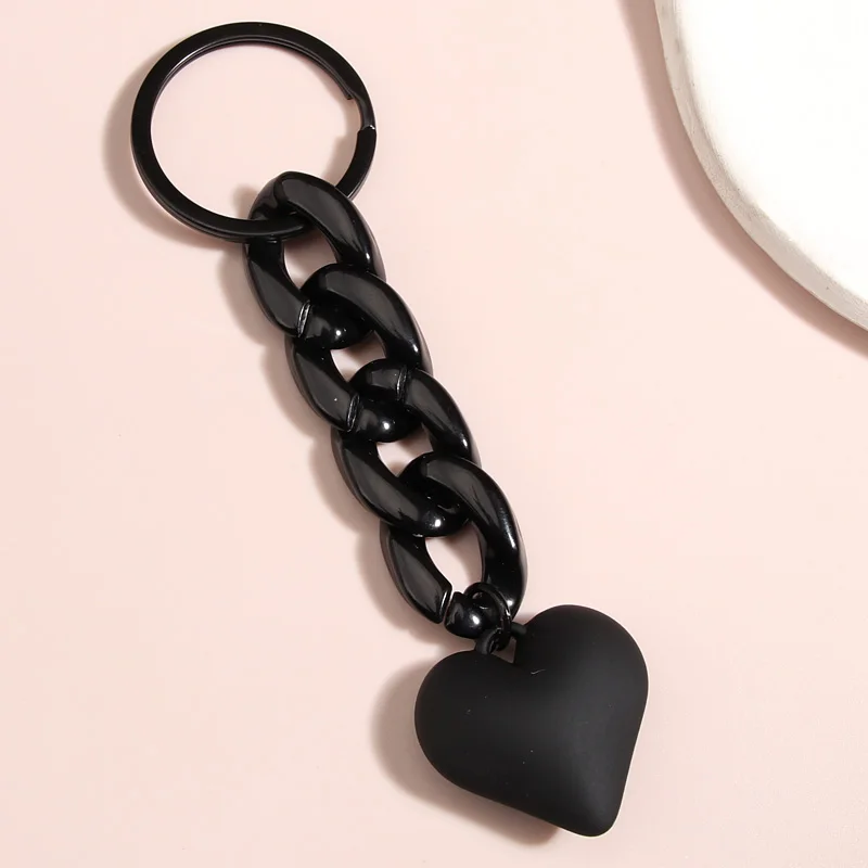 Elegant Handmade Heart Keychain - Acrylic Pendant Accessory