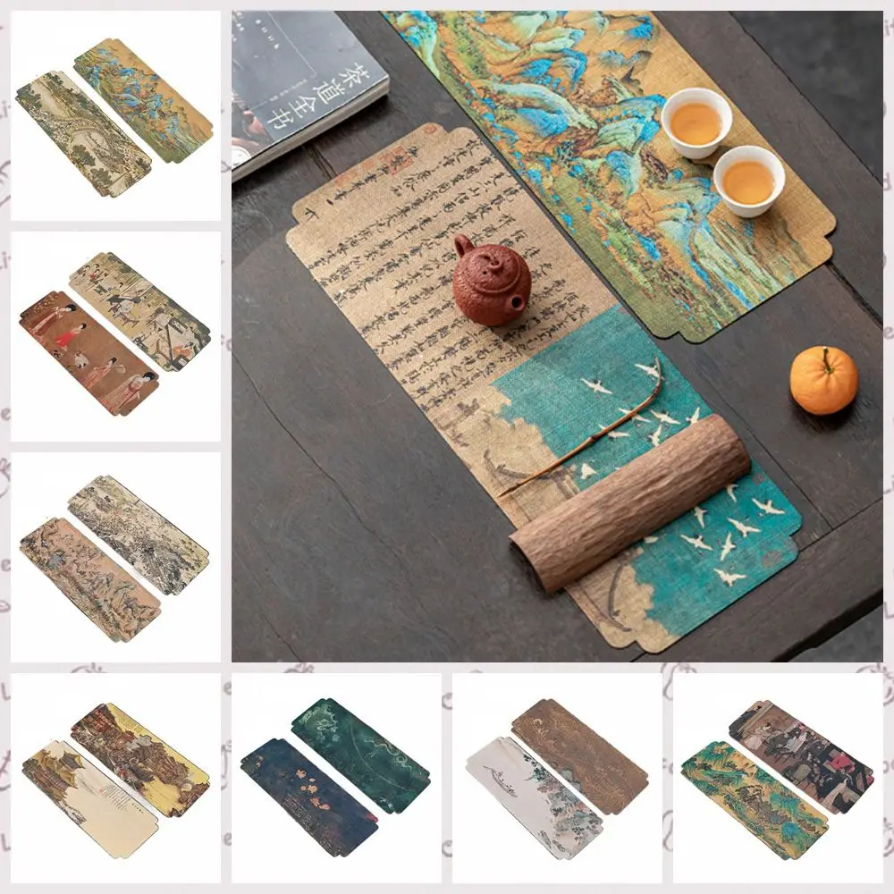 Tea Set Chinese Style Chinese Tea Towel Dishcloth Ancient Painting Waterproof Tea Cushion Cloth Double-sided Mat Table
