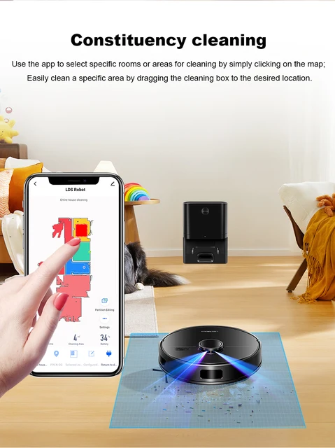 Robot Vacuum & Mop Combo - 4200Pa Suction, Self-Charging, App Control, Works With Alexa